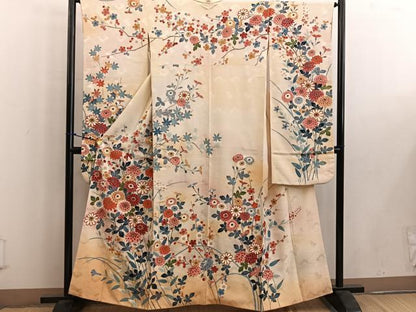 平和屋着物●本加賀友禅作家　押田正義　振袖　菊花文　暈し染め　金彩　正絹　逸品　BAAW6342mz
