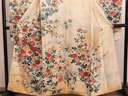 平和屋着物●本加賀友禅作家　押田正義　振袖　菊花文　暈し染め　金彩　正絹　逸品　BAAW6342mz