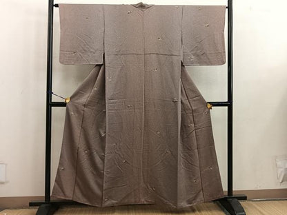 平和屋着物■上質な小紋　草葉文　金彩　正絹　逸品　BAAW6343mz