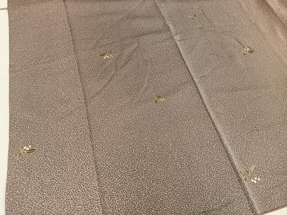 平和屋着物■上質な小紋　草葉文　金彩　正絹　逸品　BAAW6343mz