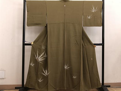 平和屋着物■訪問着　作家物　刺繍　松葉文　金彩　正絹　逸品　BAAW6345mz