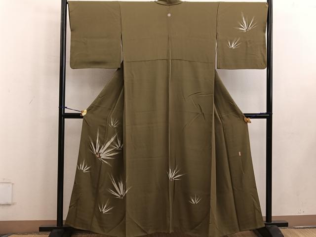平和屋着物■訪問着　作家物　刺繍　松葉文　金彩　正絹　逸品　BAAW6345mz