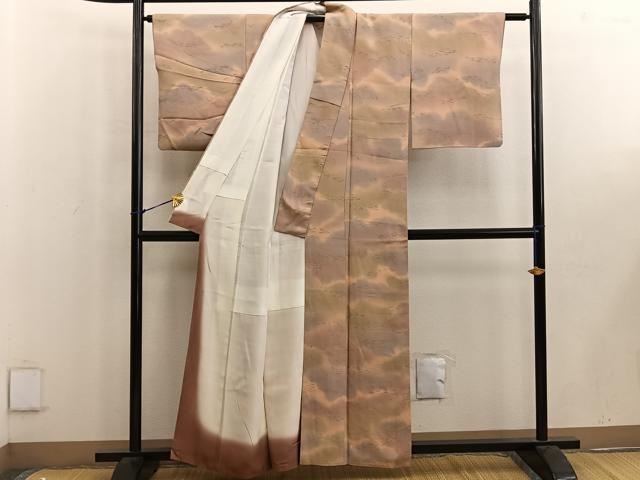 平和屋着物■上質な小紋　雲重ね文　正絹　逸品　BAAW6353mz