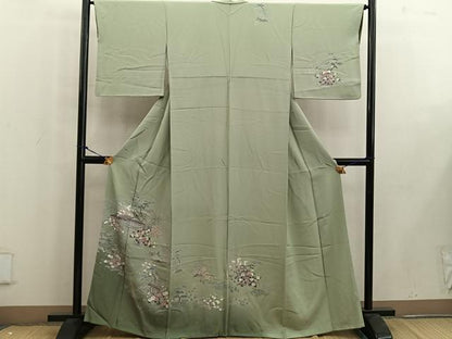平和屋着物■訪問着 友禅 風景花文 正絹 逸品 BAAW6369mz