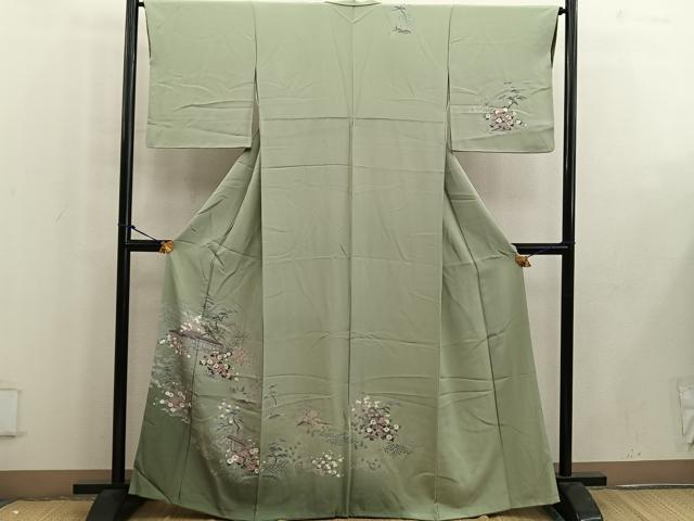 平和屋着物■訪問着 友禅 風景花文 正絹 逸品 BAAW6369mz