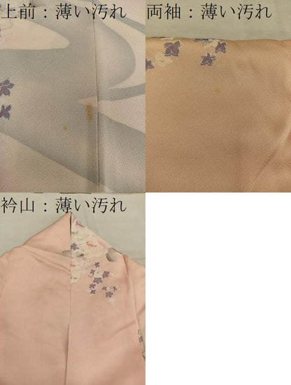 平和屋着物■訪問着 手描き 流水花文 正絹 逸品 BAAW6370mz