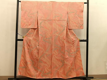 平和屋着物■上質な小紋 総絞り 幾何学文様 正絹 逸品 BAAW6372mz