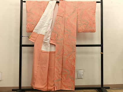平和屋着物■上質な小紋 総絞り 幾何学文様 正絹 逸品 BAAW6372mz