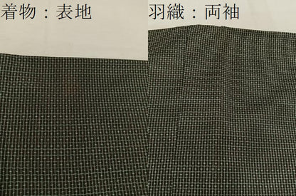 平和屋着物●男性　本場大島紬　アンサンブル　絣文様　証紙付き　正絹　逸品　BAAW6387mz
