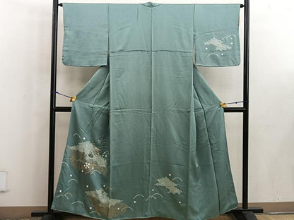 平和屋着物■訪問着　絞り　刺繍　椿　　金彩　正絹　逸品　BAAW6392mz