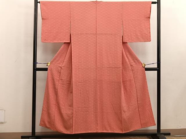 平和屋着物■江戸小紋 麻の葉文様 正絹 逸品 未使用 BAAW6413mz