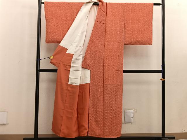 平和屋着物■江戸小紋 麻の葉文様 正絹 逸品 未使用 BAAW6413mz