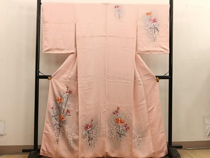 平和屋着物■訪問着 手描き 枝花文 暈し染め 正絹 逸品 BAAW6416mz