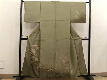 平和屋着物■訪問着 刺繍 流水花文 暈し染め 金彩 正絹 逸品 BAAW6421mz