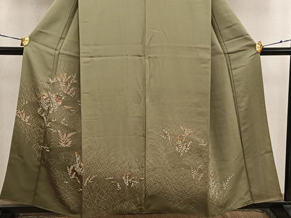 平和屋着物■訪問着 刺繍 流水花文 暈し染め 金彩 正絹 逸品 BAAW6421mz