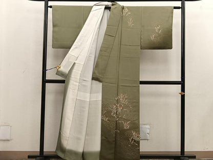平和屋着物■訪問着 刺繍 流水花文 暈し染め 金彩 正絹 逸品 BAAW6421mz