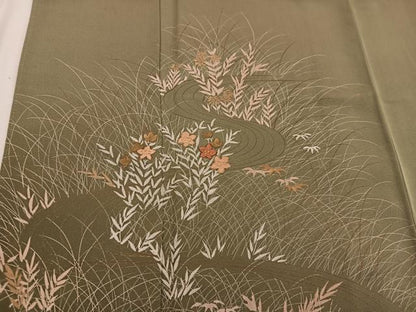 平和屋着物■訪問着 刺繍 流水花文 暈し染め 金彩 正絹 逸品 BAAW6421mz