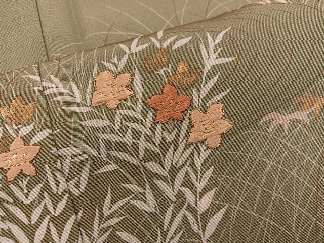 平和屋着物■訪問着 刺繍 流水花文 暈し染め 金彩 正絹 逸品 BAAW6421mz