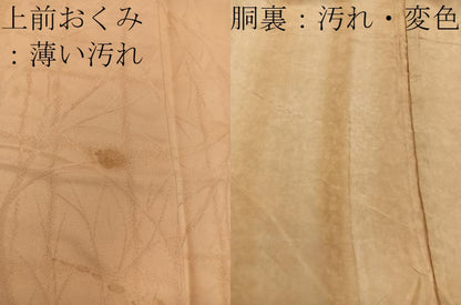平和屋着物■上質な色無地　草葉地紋　萱草色　正絹　逸品　BAAW6430mz