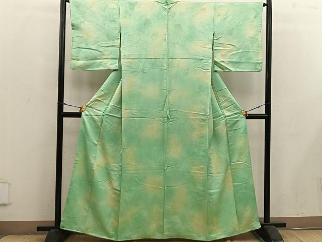 平和屋着物■上質な小紋　草葉地紋　暈し染め　正絹　逸品　BAAW6432mz