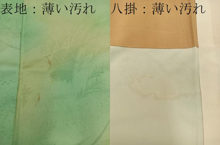 平和屋着物■上質な小紋　草葉地紋　暈し染め　正絹　逸品　BAAW6432mz