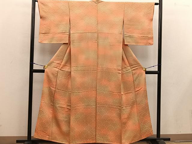 平和屋着物■上質な小紋　青海波　暈し染め　正絹　逸品　BAAW6433mz