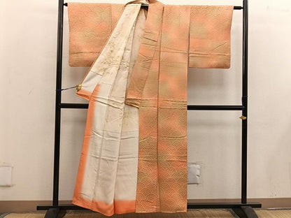 平和屋着物■上質な小紋　青海波　暈し染め　正絹　逸品　BAAW6433mz