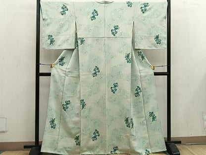 平和屋着物■上質な小紋　草花文　正絹　逸品　BAAW6434mz