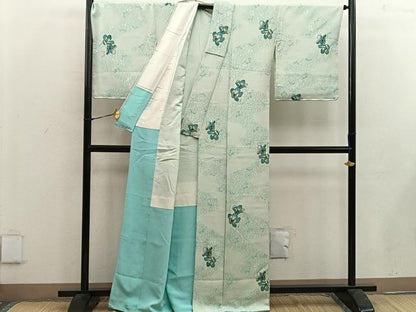 平和屋着物■上質な小紋　草花文　正絹　逸品　BAAW6434mz