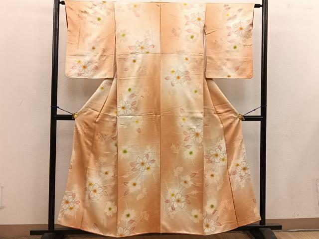 平和屋着物■上質な小紋　草花文　暈し染め　正絹　逸品　BAAW6435mz