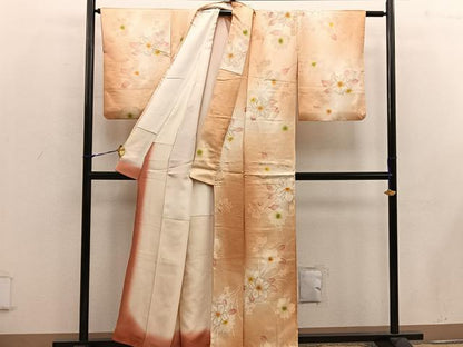 平和屋着物■上質な小紋　草花文　暈し染め　正絹　逸品　BAAW6435mz