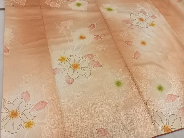 平和屋着物■上質な小紋　草花文　暈し染め　正絹　逸品　BAAW6435mz