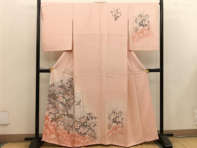 平和屋着物■訪問着 菊花文 暈し染め 金彩 正絹 逸品 BAAW6440mz