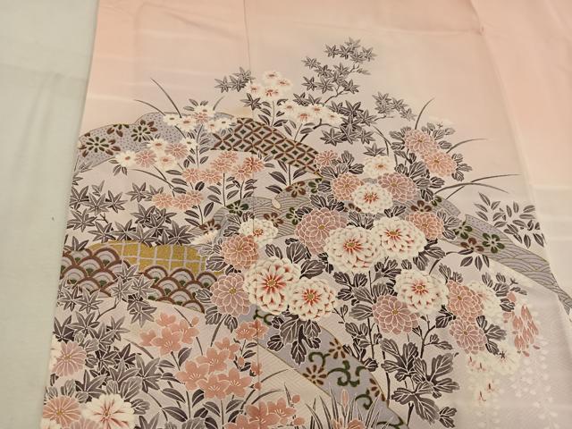 平和屋着物■訪問着 菊花文 暈し染め 金彩 正絹 逸品 BAAW6440mz