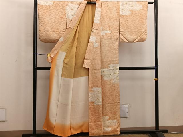 平和屋着物■上質な小紋 絞り 草花文 正絹 逸品 BAAW6441mz