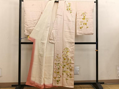平和屋着物■訪問着 駒刺繍 枝葉文 正絹 逸品 BAAW6442mz