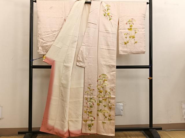 平和屋着物■訪問着 駒刺繍 枝葉文 正絹 逸品 BAAW6442mz