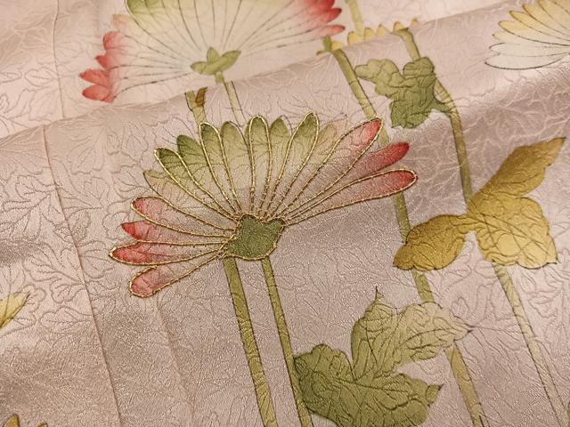 平和屋着物■訪問着 駒刺繍 枝葉文 正絹 逸品 BAAW6442mz