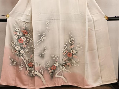 平和屋着物■訪問着 手描き 枝花文 暈し染め 正絹 逸品 BAAW6443mz