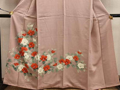 平和屋着物■訪問着 手描き 枝椿 正絹 逸品 BAAW6446mz