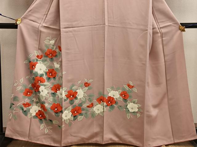 平和屋着物■訪問着 手描き 枝椿 正絹 逸品 BAAW6446mz