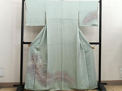 平和屋着物■訪問着 刺繍 檜扇花文 暈し染め 正絹 逸品 BAAW6449mz