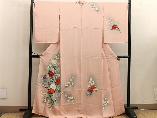 平和屋着物■訪問着 手描き 枝花文 暈し染め 正絹 逸品 BAAW6452mz