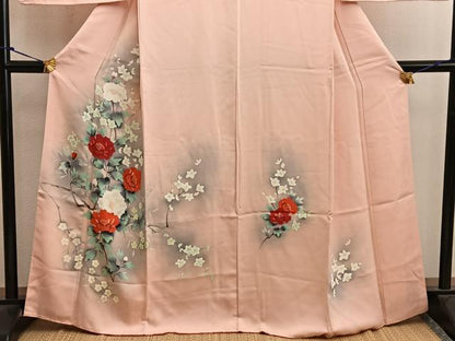 平和屋着物■訪問着 手描き 枝花文 暈し染め 正絹 逸品 BAAW6452mz