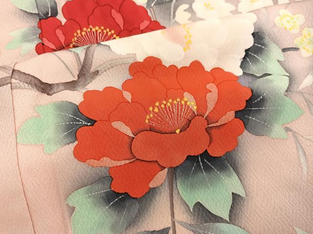 平和屋着物■訪問着 手描き 枝花文 暈し染め 正絹 逸品 BAAW6452mz