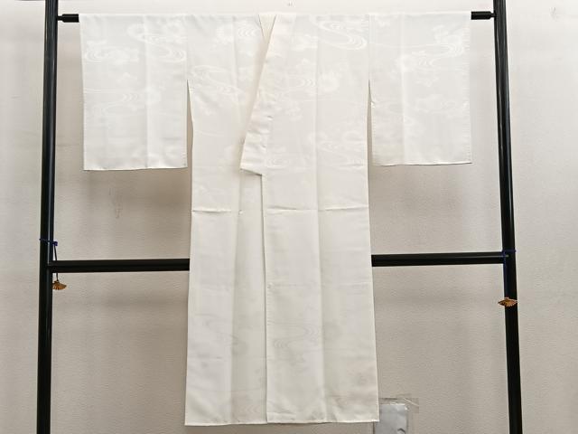 平和屋着物■長襦袢　袷　流水花文　白色　洗える着物　BAAW6453mz