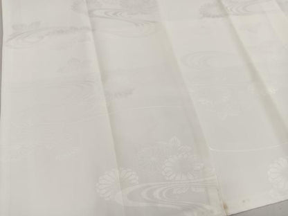 平和屋着物■長襦袢　袷　流水花文　白色　洗える着物　BAAW6453mz