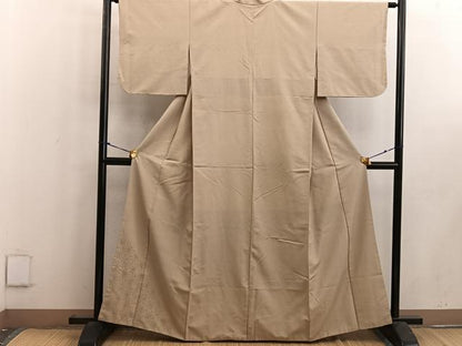 平和屋着物■色留訪問着 結城紬 麻の葉文様 正絹 逸品 BAAW6459mz