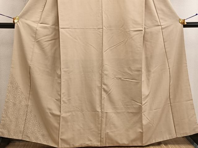 平和屋着物■色留訪問着 結城紬 麻の葉文様 正絹 逸品 BAAW6459mz