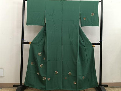 平和屋着物■訪問着　総刺繍　草花文　正絹　逸品　BAAW6463mz